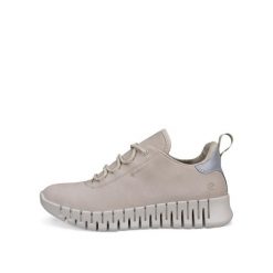 Damskie skórzane buty sportowe Ecco Gruuv Goretex. Białe obuwie sportowe damskie ecco, bez wzorów, z gore-texu, trekkingowe. Za 611.50 zł.