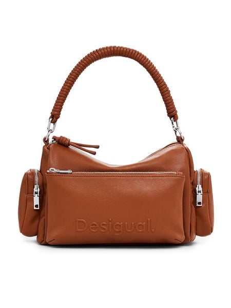 Desigual Torebka 25SAXPAJ Brązowy. Brązowe torebki do ręki damskie Desigual, bez wzorów, ze skóry, bez dodatków. Za 359.99 zł.