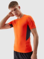4F Koszulka treningowa slim z materiałów z recyklingu męska - pomarańczowa 3XL. Brązowe koszulki sportowe męskie 4f, m, bez wzorów, z dzianiny, klasyczne, bez kołnierzyka. W wyprzedaży za 59.99 zł.