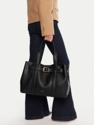 Calvin Klein Torebka Buckle Medium Tote LV04F3294G Czarny. Czarne torebki do ręki damskie Calvin Klein, bez wzorów, ze skóry, bez dodatków. Za 479.99 zł.