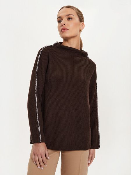 Max Mara Leisure Sweter Fanfara 2426366178600 Brązowy Regular Fit. Brązowe swetry damskie Max Mara Leisure, s, bez wzorów, z wełny, bez kołnierzyka, bez ramiączek, bez kaptura. Za 829.99 zł.