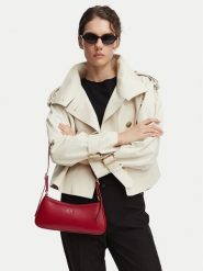 Calvin Klein Torebka Ck Small Shoulder Bag LV04F3170G Czerwony. Czerwone torebki do ręki damskie Calvin Klein, bez wzorów, ze skóry, bez dodatków. Za 368.99 zł.