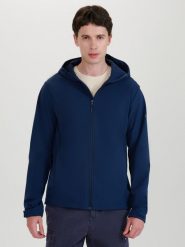 4F Kurtka softshell wiatroodporna membrana 5000 męska - granatowa XL. Niebieskie kurtki męskie 4f, m, bez wzorów, z dzianiny, klasyczne, z kapturem. W wyprzedaży za 199.99 zł.