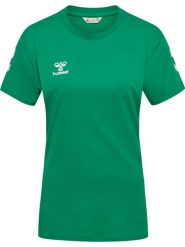 Koszulka damska Hummel Go 2.0 Chevron. Zielone t-shirty damskie Hummel, xl, bez wzorów, z bawełny, bez kołnierzyka. Za 137.50 zł.