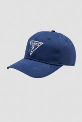 GUESS Granatowa czapka Basket Cap. Niebieskie czapki i kapelusze męskie Guess, z aplikacjami. W wyprzedaży za 77.99 zł.