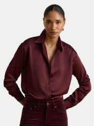 LAUREN RALPH LAUREN Koszula 200B27610008 Bordowy Relaxed Fit. Czerwone bluzki damskie Lauren Ralph Lauren, xs, bez wzorów, z syntetyku, bez kołnierzyka, bez ramiączek. Za 769.99 zł.