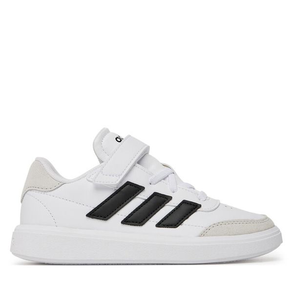 Sneakersy adidas. Białe trampki i tenisówki chłopięce Adidas, bez wzorów, bez zapięcia. Za 129.99 zł.
