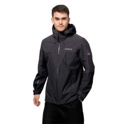 Kurtka wodoodporna Jack Wolfskin DNA Rhapsody. Czarne kurtki męskie Jack Wolfskin, l, bez wzorów, z hardshellu, bez kaptura. Za 844.80 zł.