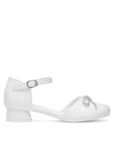 Nelli Blu Baleriny CM230730-10 Biały. Białe baleriny dziewczęce Nelli Blu, bez wzorów, z materiału, bez zapięcia. Za 79.99 zł.