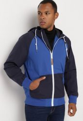 Niebieska Kurtka Wiatrówka z Kapturem i Ociepleniem Nevelaera. Niebieskie kurtki męskie Born2be, na jesień, l, bez wzorów, z jeansu, klasyczne, z kapturem. Za 64.99 zł.