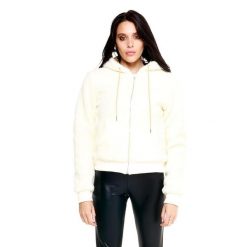 Damski zimowy szykowny boks Sherpa Leone. Białe kurtki damskie LEONE 1947 APPAREL, na zimę, l, bez wzorów, z tkaniny, bez kaptura. W wyprzedaży za 251.55 zł.