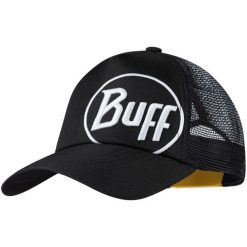 Czapka z daszkiem Trucker Logo Black. Czarne czapki i kapelusze damskie Buff, na lato, bez wzorów, z materiału, klasyczne. Za 94.99 zł.