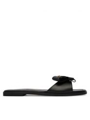 LOVE MOSCHINO Klapki JA28142G0OIE0000 Czarny. Czarne klapki damskie Love Moschino, bez wzorów, ze skóry, bez obcasa. Za 799.99 zł.