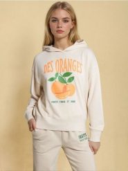 Bluza hoodie - kremowy. Białe bluzy damskie Sinsay, l, bez wzorów, bez kaptura. W wyprzedaży za 25.99 zł.