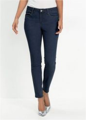 Dżinsy Skinny mid waist. Niebieskie jeansy damskie bonprix. Za 119.99 zł.