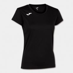 Koszulka do biegania damska Joma Record II z krótkim rękawem. Czarne koszulki sportowe damskie Joma, xl, bez wzorów, bez kołnierzyka, bez ramiączek, do biegania. Za 55.99 zł.