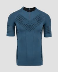 Koszulka biegowa męska X-Bionic Twyce Race Shirt SS Blue. Niebieskie koszulki sportowe męskie X Bionic, na lato, l, bez wzorów, ze skóry, bez kołnierzyka, bez ramiączek, do biegania. Za 658.00 zł.