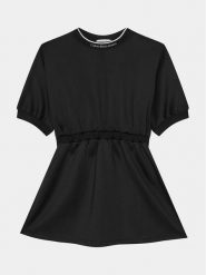 Calvin Klein Jeans Sukienka codzienna Shine Logo IG0IG02318 Czarny Regular Fit. Czarne sukienki dla dziewczynek Calvin Klein Jeans, bez wzorów, z jeansu, bez ramiączek. Za 199.99 zł.