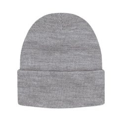 Jednokolorowa Czapka Zimowa Typu Beanie – Zimowa - Szary Melanż. Szare czapki i kapelusze męskie His Story, na jesień, bez wzorów. Za 40.00 zł.
