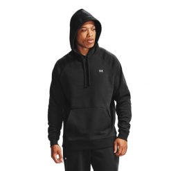 Bluza męska Under Armour Rival Hoodie. Brązowe bluzy męskie Under Armour, m, bez wzorów, bez kaptura, trekkingowe. Za 188.93 zł.