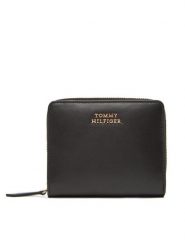 Tommy Hilfiger Portfel Th Leather Slg Med Za Flap AW0AW17499 Czarny. Czarne portfele damskie Tommy Hilfiger, bez wzorów, ze skóry. Za 349.99 zł.
