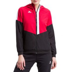 Damska kurtka z kapturem Erima Tracktop Squad. Czarne bluzy sportowe damskie Erima, xs, bez wzorów, z kapturem, do piłki ręcznej. W wyprzedaży za 154.50 zł.