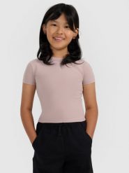 4F Crop top slim gładki dziewczęcy - brązowy 140 (9-10 lat). Brązowe t-shirty i topy dla dziewczynek 4f, bez wzorów, z bawełny, bez ramiączek. W wyprzedaży za 19.99 zł.