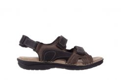 Sandały Bayla-133 9520 Nabuc Nero, Brąz, Skóra naturalna - 45. Czarne sandały męskie Bayla, ze skóry, bez zapięcia. W wyprzedaży za 89.10 zł.