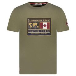 Koszulka Canadian Peak JOFOTENEAK KAKI RM MEN 254 (RBMSZ1255H/CP-KAKI). Zielone koszulki sportowe męskie Canadian Peak, bez wzorów, bez kołnierzyka, bez ramiączek. Za 99.00 zł.