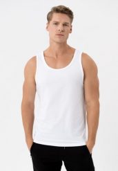 Koszulka bez rękawów T-STRONG. T-shirty męskie Volcano, l, bez wzorów, prążkowane, klasyczne, bez kołnierzyka. Za 49.99 zł.