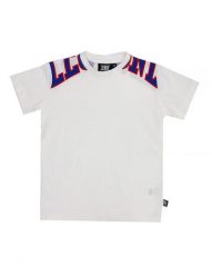 Koszulka sportowa z krótkim rękawem dziecięca duże logo. Białe t-shirty dla chłopców LEONE 1947 APPAREL, bez wzorów, z bawełny, bez ramiączek. Za 42.06 zł.
