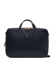 Tommy Hilfiger Torba na laptopa Th Icon Laptop Bag AW0AW18004 Granatowy. Niebieskie torby na laptopa damskie Tommy Hilfiger, bez wzorów, ze skóry. Za 579.99 zł.