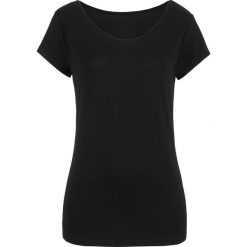 Shirt z lejącej wiskozy z ozdobnym elementem z tyłu bonprix czarny. Bluzki damskie marki bonprix. Za 34.99 zł.