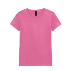 Damska Koszulka Z Grubej Bawełny. Fioletowe koszulki sportowe damskie Gildan, xl, bez wzorów, z bawełny, sportowe, bez kołnierzyka. Za 35.99 zł.