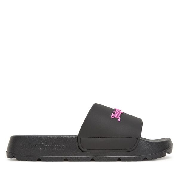 Klapki Juicy Couture. Czarne klapki damskie Juicy Couture, bez wzorów, bez obcasa. Za 99.99 zł.