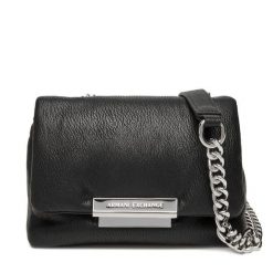 Torebka Armani Exchange. Czarne torebki do ręki damskie Armani Exchange, bez wzorów, wizytowe, bez dodatków. Za 619.99 zł.