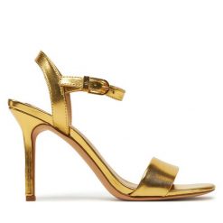 Sandały LAUREN RALPH LAUREN. Żółte sandały damskie Lauren Ralph Lauren, bez wzorów, bez obcasa, na szpilce, bez zapięcia. Za 409.99 zł.