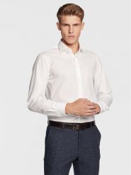 Michael Kors Koszula MD0MD90435 Biały Modern Fit. Białe koszule męskie Michael Kors, m, bez wzorów, z bawełny, biznesowe, bez kołnierzyka, bez ramiączek. Za 359.99 zł.
