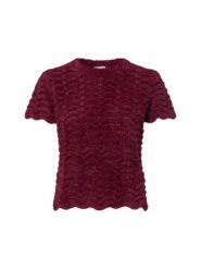 Rich & Royal sweter z krótkim rękawem - Zig Zag Kobiety Sztuczne włókno czerwony, S. Czerwone swetry damskie Rich & Royal, m, bez wzorów, z materiału, eleganckie, bez kołnierzyka, bez ramiączek, krótkie, bez kaptura. Za 429.95 zł.