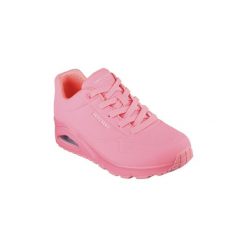 Trenerzy damscy Skechers Uno. Czerwone obuwie sportowe damskie Skechers, bez wzorów, z materiału. Za 312.99 zł.