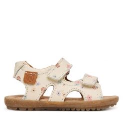 Sandały Naturino. Białe sandały dziewczęce Naturino, bez zapięcia. Za 349.99 zł.