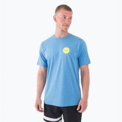 Koszulka męska Hurley Everyday Hybrid Upf. Niebieskie koszulki sportowe męskie Hurley, m, bez wzorów, bez kołnierzyka, bez ramiączek, trekkingowe. Za 89.99 zł.