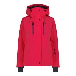 Kurtka narciarska damska CMP 34W3926. Czarne kurtki snowboardowe damskie CMP, bez wzorów, bez kaptura, narciarskie. Za 559.99 zł.