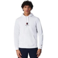 Męska Bluza Z Logo Na Piersi. Białe bluzy męskie Champion, m, bez wzorów, z bawełny, z kapturem. Za 395.99 zł.
