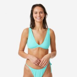 Góra stroju kąpielowego Roxy trójkąt. Niebieskie bikini damskie Roxy, l, bez wzorów. Za 79.99 zł.