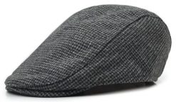 Jesienno-Zimowy Kaszkiet Wełniany - Pako Jeans - Szary, Drobna Kratka. Szare czapki i kapelusze męskie Pako Jeans, na jesień, bez wzorów, z jeansu. Za 79.00 zł.