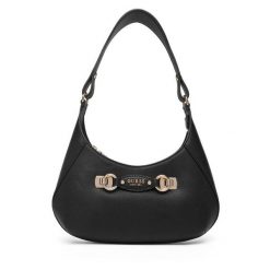 Torebka Guess. Czarne torebki do ręki damskie Guess, z aplikacjami, klasyczne, bez dodatków. Za 399.99 zł.