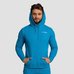 Bluza męska fitness z kapturem Limitless. Niebieskie bluzy męskie GYMBEAM, m, bez wzorów, z bawełny, z kapturem, na fitness i siłownię. Za 110.90 zł.