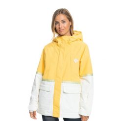 Kurtka snowboardowa damska ROXY Ritual. Żółte kurtki snowboardowe damskie Roxy, xs, bez wzorów, bez kaptura, narciarskie. Za 739.99 zł.