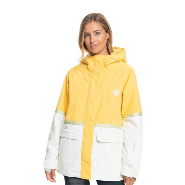 Kurtka snowboardowa damska ROXY Ritual. Żółte kurtki snowboardowe damskie Roxy, na zimę, xs, bez wzorów, bez kaptura, narciarskie. Za 739.99 zł.
